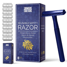 Load image into Gallery viewer, Reusable Metal Safety Razors - Includes 10x Razor Blades
