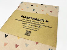 Load image into Gallery viewer, Planetwrapit eco-friendly wrapping paper with a heart pattern on a white background | Hadley Green Home
