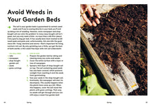 Load image into Gallery viewer, Garden bed with soil and a hand, accompanied by text on weed prevention. | Hadley Green Home 
