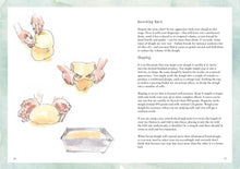 Load image into Gallery viewer, Baking instructions with illustrations of dough shaping on a light green background | Hadley Green Home
