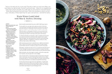 Load image into Gallery viewer, Recipe for Warm Winter Lamb Salad with Mint &amp; Anchovy Dressing on a wooden surface.  | Hadley Green Home
