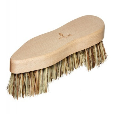 Beige bristle brush with wooden handle on a white background Eco living | Hadley Green Home