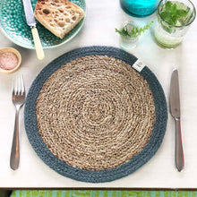 Load image into Gallery viewer, Set of 6 Seagrass &amp; Jute Tablemats - Natural/Grey table display | Hadley Green Home
