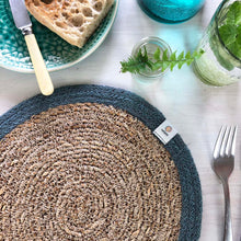 Load image into Gallery viewer, Set of 6 Seagrass &amp; Jute Tablemats - Natural/Grey table display | Hadley Green Home
