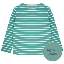 Load image into Gallery viewer, Piccalilly stripped aqua top long sleeved  | Hadley Green Home
