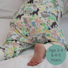 Load image into Gallery viewer, Children's pyjamas from Piccalilly with animal farm pattern and visible brand logo, labeled for ages 3-4 &amp; 4-5 years. | Hadley Green Home
