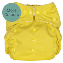 Load image into Gallery viewer, Yellow baba and Boo reusable cloth diaper nappy with  snap button closures on a white background | Hadley Green Home
