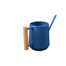 Load image into Gallery viewer, Blue watering can with a wooden handle on a white | Burgon and Ball | Hadley Green Home
