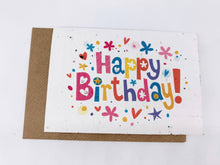 Load image into Gallery viewer, Colorful 'Happy Birthday!' card on a white background | Planetwrapit | Hadley Green Home

