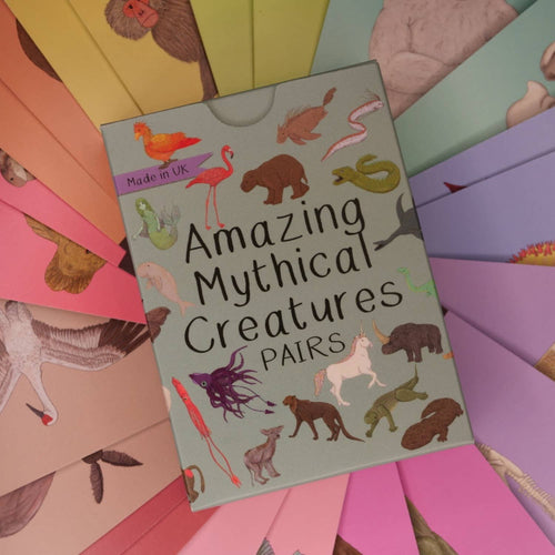 Card with 'Amazing Mythical Creatures' text on a colourful background | Button and Squirt | HAdley Green Home
