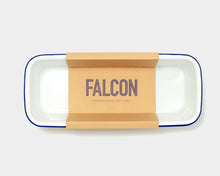 Load image into Gallery viewer, Rectangular enamel tray with &#39;FALCON&#39; branding on a white background | Hadley Green Home

