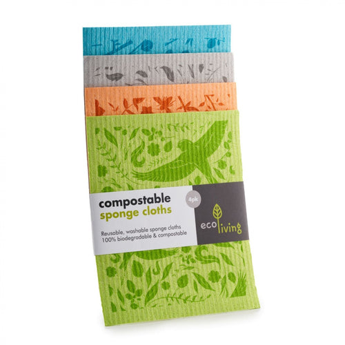 Pack of compostable sponge cloths with visible branding on a white background | Hadley Green Home