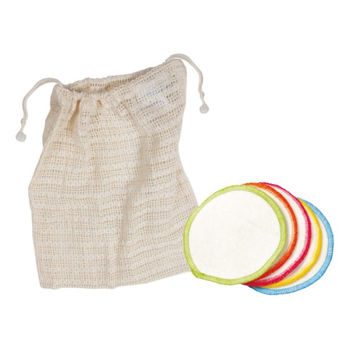 Set of colorful reusable pads with a drawstring bag on a white background | Little Twidlets