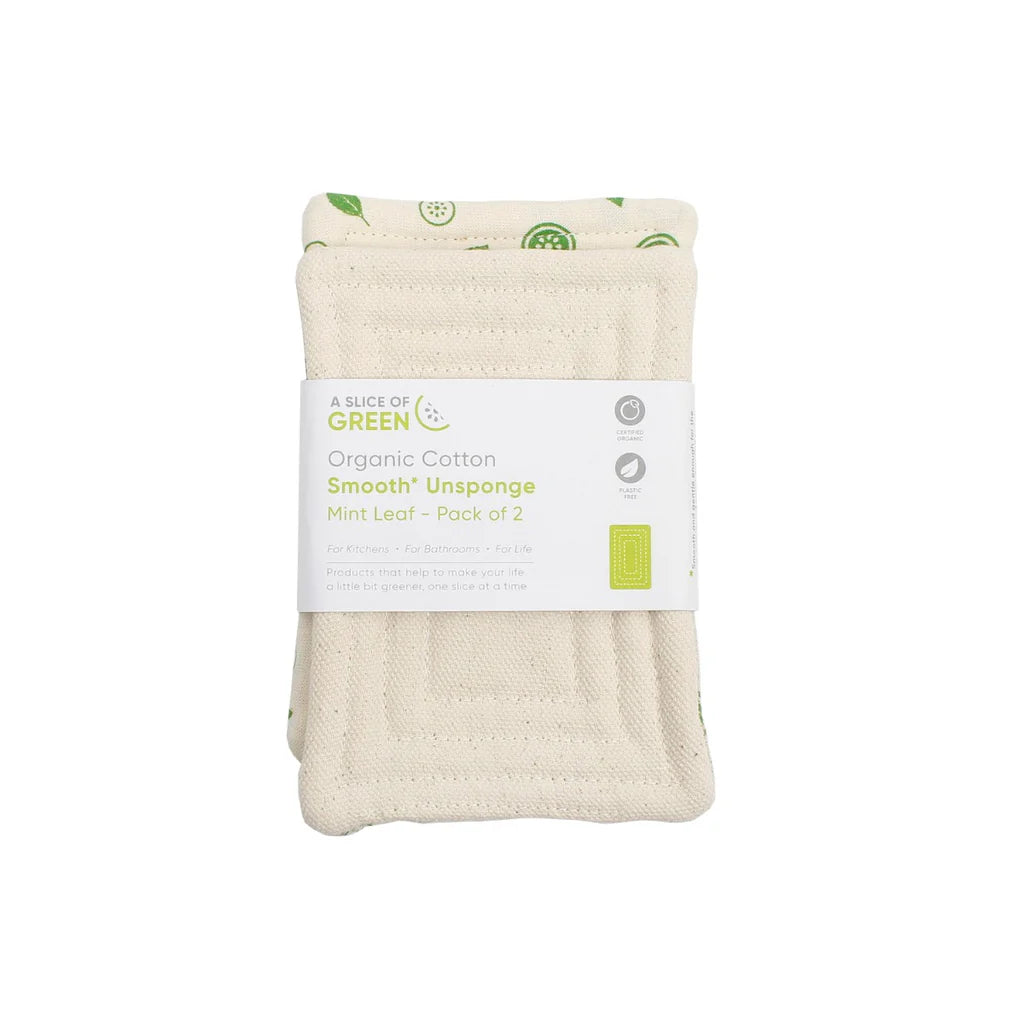 Organic Cotton smooth 'Unsponge' - 2 pack