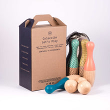 Load image into Gallery viewer, Wooden Bowling pins for play outside, indoor play for children. Eco friendly| Hadley Green home
