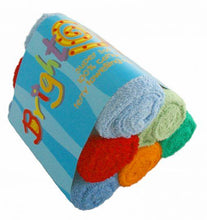 Load image into Gallery viewer, Bright Bots 6pack Coloured Terry Squares Blue Set Little Twidlets
