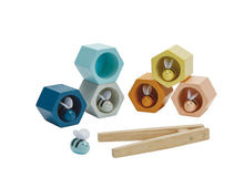 Load image into Gallery viewer, Plan Toys Pastel Bee Hives Orchard collection muted rainbow tones. little twidlets
