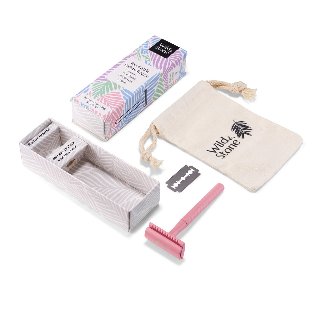 Reusable Safety Razor for Women & Men - Rose Pink