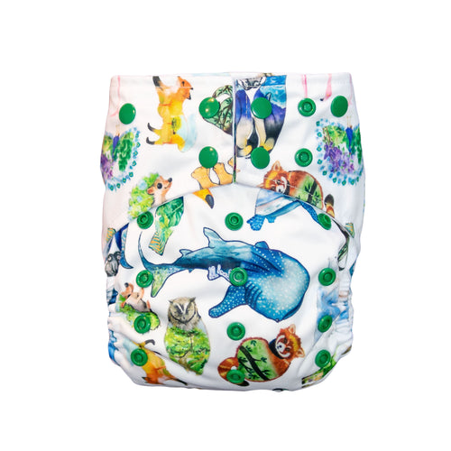Bebeboo Home animal print reusable cloth nappy Little Twidlets 