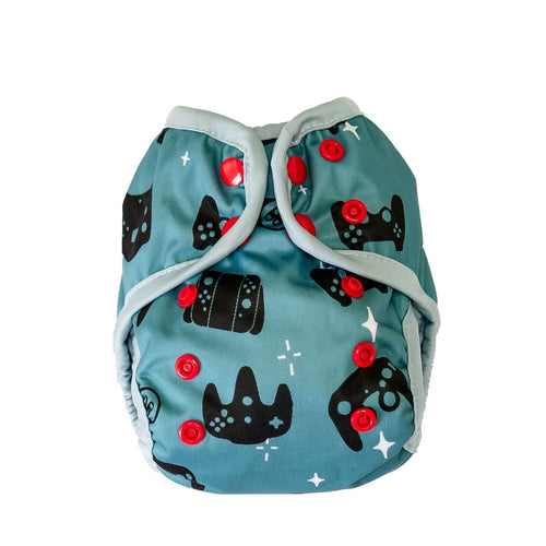 Bebeboo Reusable nappy Wrap cover Gamer print Little twildlets 