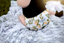 Load image into Gallery viewer, Bebeboo lemon nappy on child Bebeboo Lemon reusable cloth nappy Little Twidlets 
