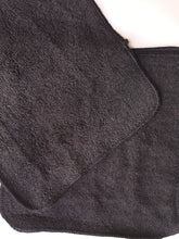 Load image into Gallery viewer, 12 Pack Muslinz Bamboo Cotton Terry Wipes black
