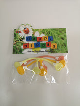 Load image into Gallery viewer, Nappi nippa three pack orange Nappi Nippas for reusable cloth nappies terry nappy nappy fasteners Little Twidlets
