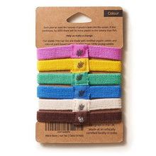 Load image into Gallery viewer, Plastic Free Hair Ties - multi Coloured. Pack of Six hair band, organic and biodegradable little twidlets
