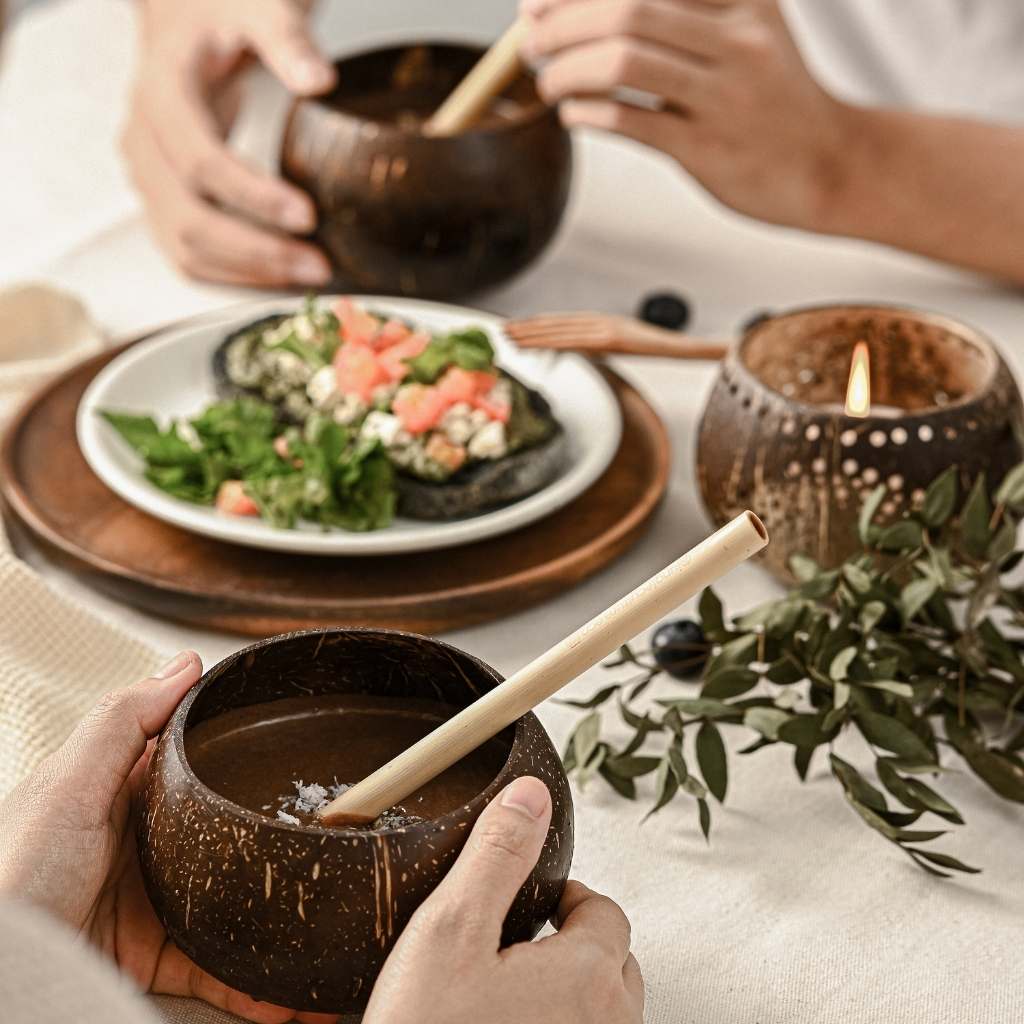 Coconut Cups | Natural Coconut Shell Cup, Set of 2 Little Twidlets