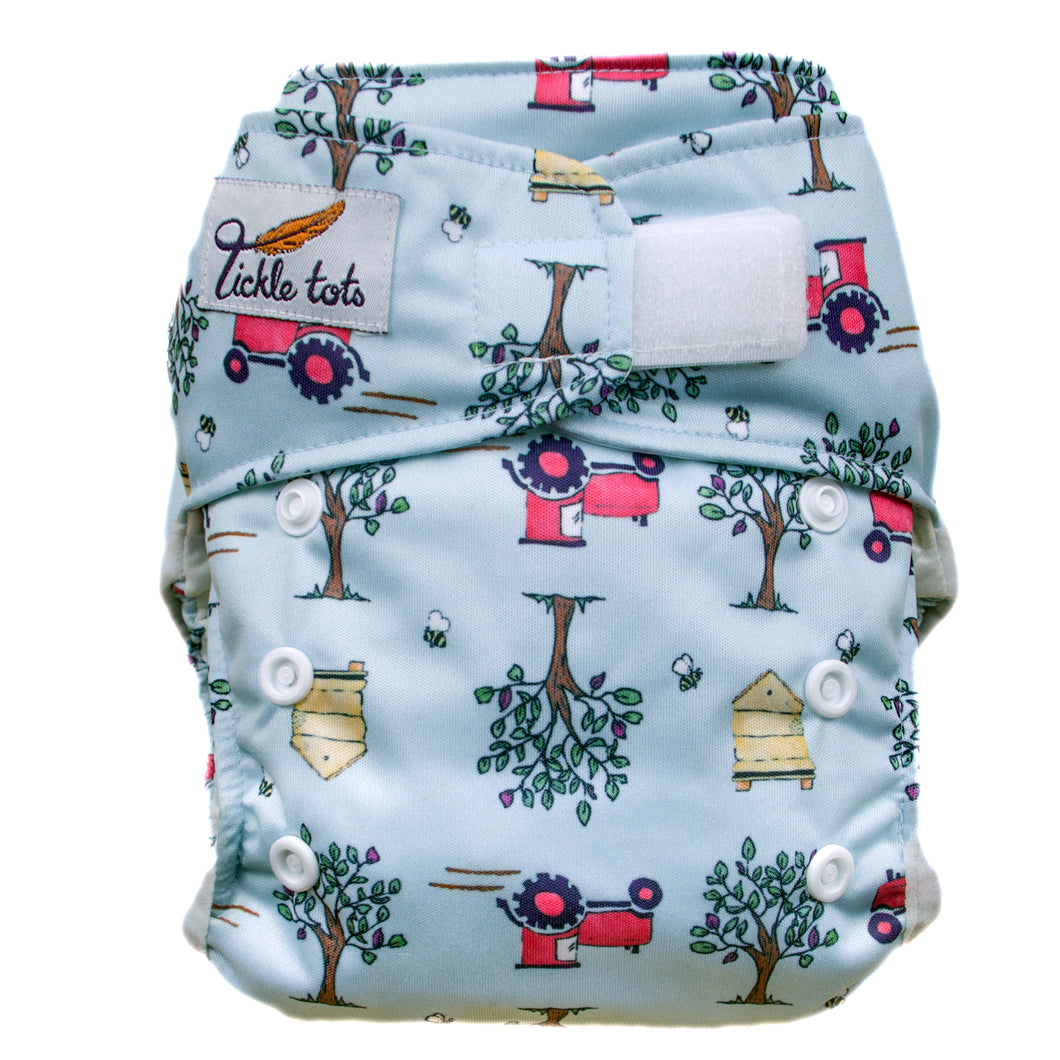 Tickle Tots Tractors reusable nappy | Little Twidlets